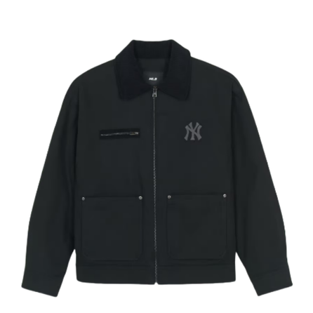 MLB New York Yankees Comfortable Warm Soft Multi-Pocket Workwear Jacket Unisex Black