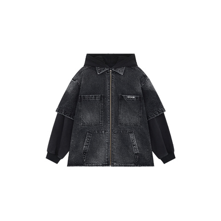 WE11DONE 25 Early Autumn Oversized Layered Hooded Distressed Jacket Men's