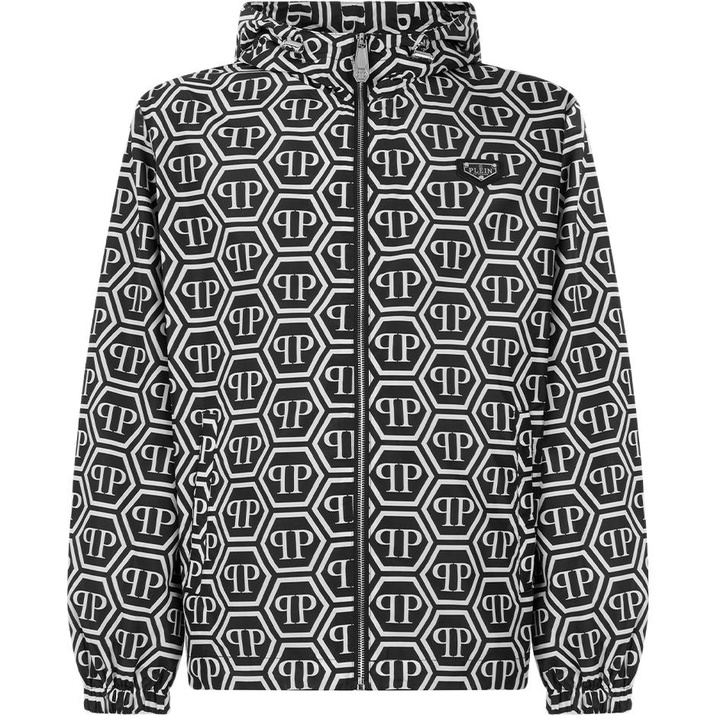 PHILIPP PLEIN FW26 Hooded Zip PP Allover Print Long Sleeve Fashion Individual Trendy Design Street Style Understated Luxury Classic Pattern Unique Style Jacket Coat Men's
