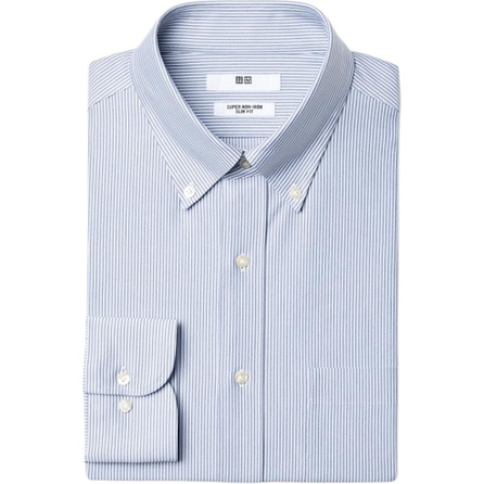 UNIQLO SS26 Premium Comfortable Versatile High-Performance Slim Fit Wrinkle-Resistant Striped Long Sleeve Shirt Men's