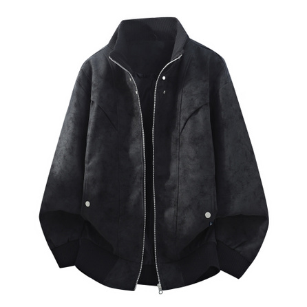 Jeep American High Street Retro Minimalist Woven Label Logo Design Warm Windproof Shell Cargo Cold-Proof Stand Collar Casual Comfortable Skin-Friendly Daily Commute Bomber Jacket Leather Jacket