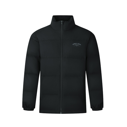 361° Stand Collar Letter Zip-Up Comfortable Casual Fashion Loose Fit Padded Jacket Men's