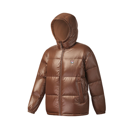 FILA TENNIS Reversible Fashion Individual Trendy Classic Retro Versatile Casual Sport Tennis Style Comfortable Warm Hooded Down Jacket Men's