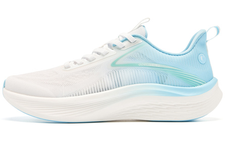 QIAODAN Light Speed 5.0 Sprint Running Casual MONO Mesh Comfort Soft Bounce Cushioning Slip-Resistant Wear-Resistant Breathable Supportive Lightweight Low-Top Training Sprint Running Shoes Men's White Blue