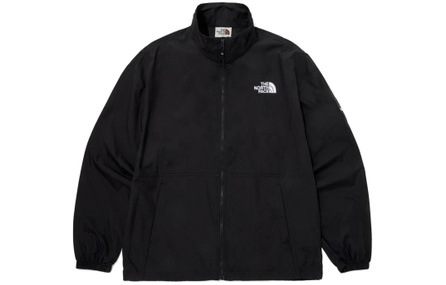 THE NORTH FACE Solid Color Stand Collar Zip Logo Embroidered Relaxed Fit Long Sleeve Jacket Coat Men's Black