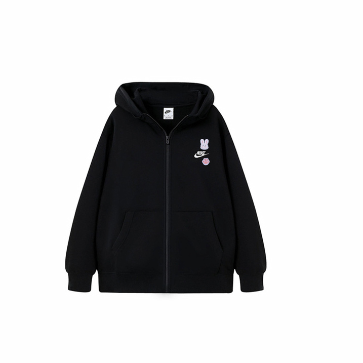 Custom Apparel Nike Men's 'Little Bunny' Zip-Up Hooded Jacket Black