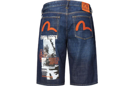 EVISU Denim Shorts Men Denim Blue