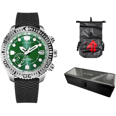 CITIZEN PROMASTER Series Satellite Wave GPS Eco-Drive Quartz Movement Rubber Strap Japanese Korean Watch Men's Green Dial