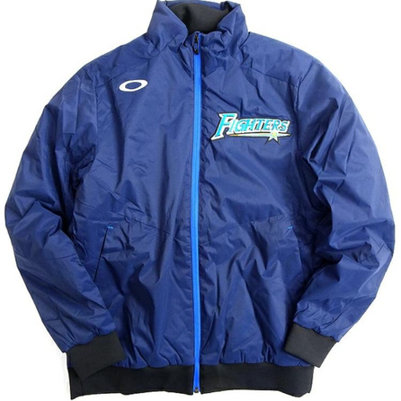 Oakley Hokkaido Nippon-Ham Fighters Collar Zip Long Sleeve Comfort Jacket Unisex Navy Blue