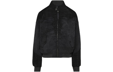 Maison Margiela Yoke Canvas Solid Fitted Stand Collar Zip Jacket Men's Black