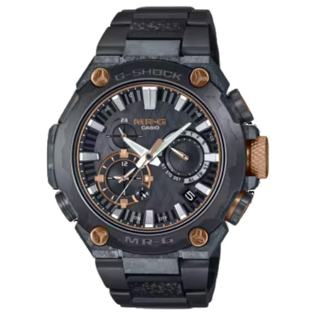 Casio MR-G Series MRG-B2000 Series 200M Water Resistant Solar Quartz Movement Metal Strap Japanese Korean Watch Men's Black Dial