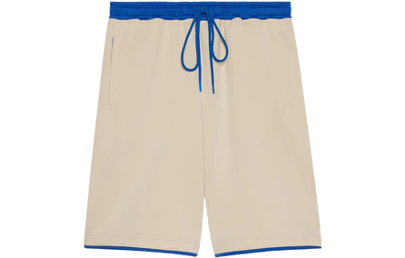 GUCCI Solid Color Lace-Up Casual Shorts Men's Sand Beige