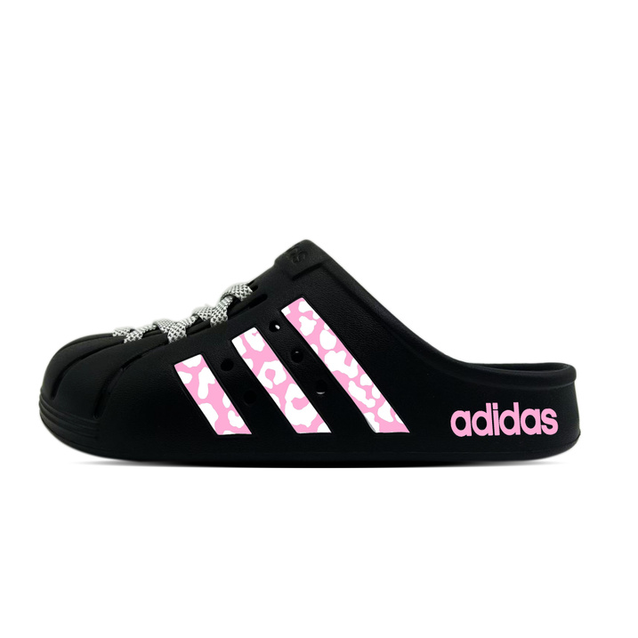 Custom Shoesadidas ADILETTE CLOGS Casual Trendy Street Art Comfortable Versatile Clog Shoes Unisex Pink