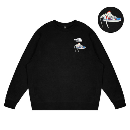 Custom ApparelThe North Face Star Picking Fog Hiding Retro Skate Shoe Embroidery Simple Comfortable Fashion Versatile Round Neck Solid Color Mountain Outdoor Long Sleeve Sweatshirt Unisex