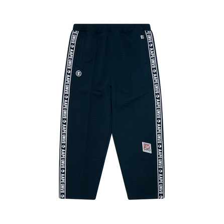 Aape Ape Face String Label Trend Fleece Casual Pants Men's Navy Blue NYX