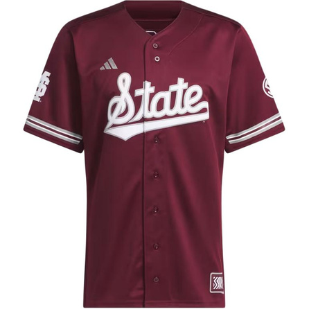 Adidas Free Shipping With AdiClub Mississippi State Reverse Retro Full Button Jersey