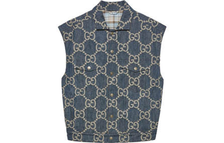 GUCCI Pineapple SS22 Vest Men's Blue