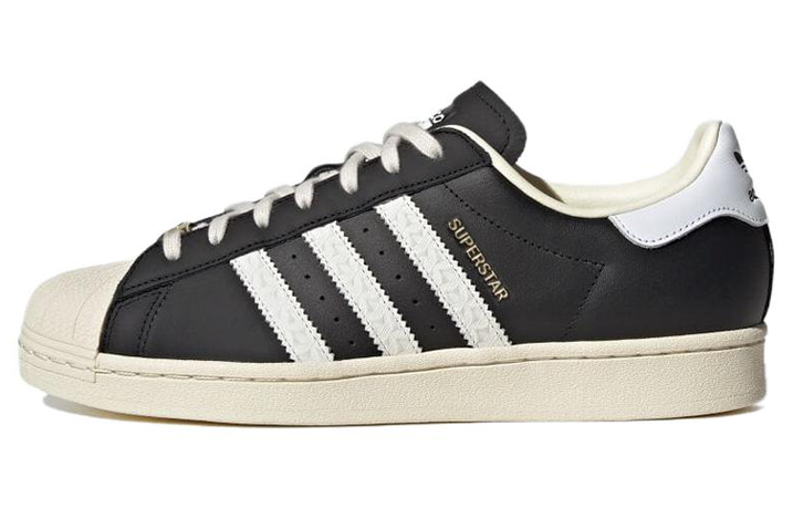 Superstar Adidas Originals 'Debossed Stripes Black Cream White'