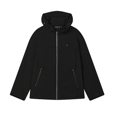 FILA WHITE Daily Casual Classic Versatile Outdoor Style Cold-Resistant Warm Long Sleeve Loose Hooded Woven Jacket Men's