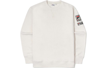 FILA FW23 Round Neck Logo Long Sleeve Sweatshirt Unisex White