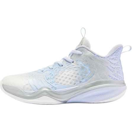 Qiaodan Synthetic Leather Fabric Comfortable Fashion Trendy Slip-Resistant Cushioned Wear-Resistant Low-Top Kids Basketball Shoes White