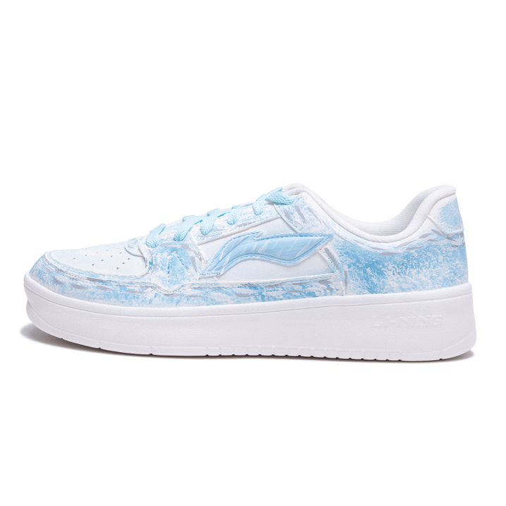Custom Sneakers LiNing Moon Pro 1.0 Starry Sky Casual Ins Simple Versatile Sports Cushioning Wear-Resistant Breathable Low-Top Skate Shoes Men's Blue/White