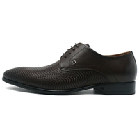 S.T. Dupont France First Layer Cowhide Vintage Brushed Texture Lace-Up Slip-On Commuter Business Shoes Perforated Dress Shoes Men's коричневый