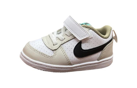 Nike Court Borough Slip Resistant Cushioning Abrasion Resistant Low Top Skateboard Shoes Gray White Infant And Toddler