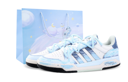 [Custom Sneakers] adidas neo Entrap Drippy Snow Country Low-Top Sneakers Unisex Blue White
