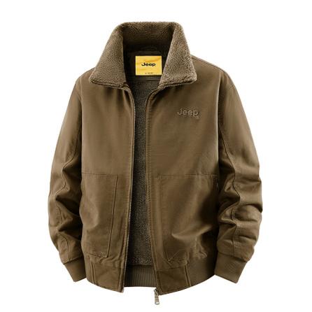 Jeep American Retro Fashion Versatile Long Sleeve Lapel Loose Comfortable Windproof Warm Daily Commute Outdoor Jacket Quilted Cotton Coat Unisex