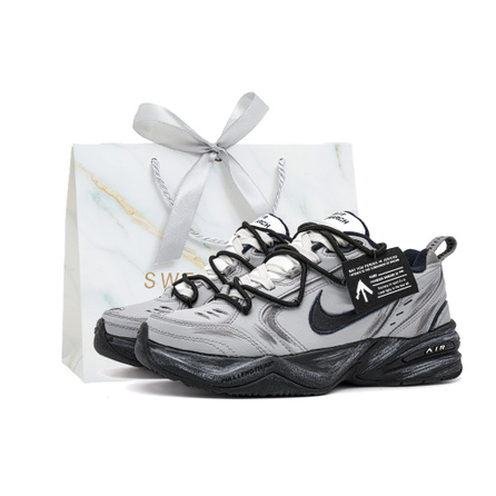 Custom Sneakers Nike Air Monarch 4 'Silent Ruins' Special Bag Retro Dad Shoes Unisex Gray