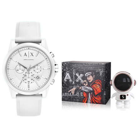 ARMANI EXCHANGEAE Wrist Watch Quartz Movement Silicone Strap White Dial Men's Watches