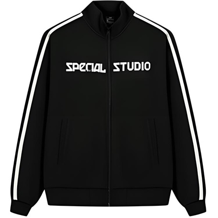 361° Life Series Letter Color Block Zipper Stand Collar Versatile Relaxed Jacket Coat Men's