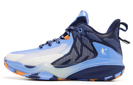 Jordan Comfortable Versatile Wear-Resistant Balanced Low-Top Kids Basketball Shoes Blue