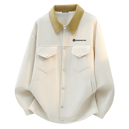 Acupuncture American Street Style Corduroy Jacket Fashion Comfortable Warm Versatile Minimalist Design Cargo Pockets Daily Commute Loose Casual Top Jacket Men's