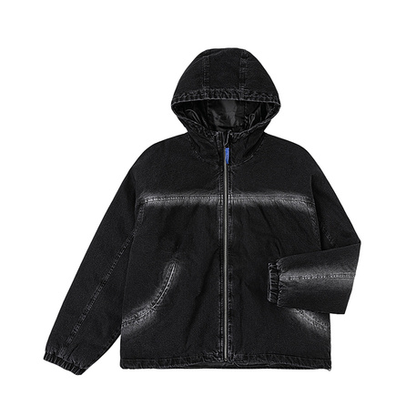 Lee Mall Same Style FW25 Warm Comfortable Version Hooded Raglan Sleeve Design Denim Long Sleeve Loose Casual Down Jacket Men's
