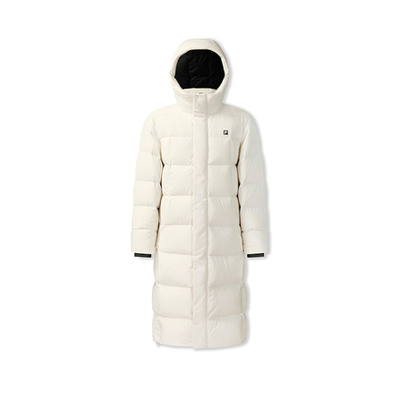 FILA Fitness Fashion Minimalist Casual Daily Versatile Comfortable Warm Loose Long Hooded Down Jacket Unisex