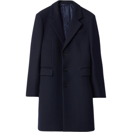 Burberry FW25 Slim Fit Single-Breasted Long Sleeve Solid Color Wool Coat Men's