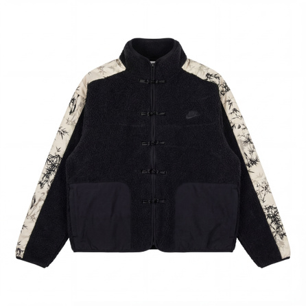[Custom Apparel] Nike Fantasy Incredible Elegant Bamboo Shadow Gender-Neutral American Casual Loose Stand Collar Zipper Long Sleeve Fleece-Like Jacket Unisex