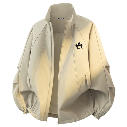 Acupuncture American Streetwear Light Luxury Stand Collar Bomber Jacket Vintage Fashion Comfortable Versatile Minimalist Daily Commute Cargo Classic Casual Sports Loose Trendy Top Jacket Men's