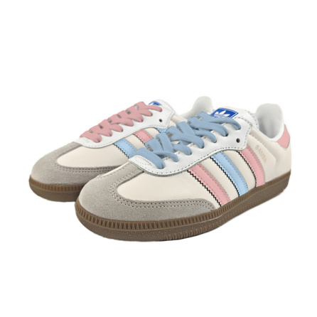 Custom adidas Originals SAMBA OG 'Blue Pink Cream' Low-Top Sneakers Unisex Pink Blue