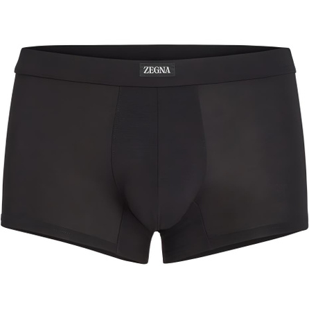 Zegna Solid Logo Letter Print Low-Rise Boxer Briefs Men's 1-Pack Black