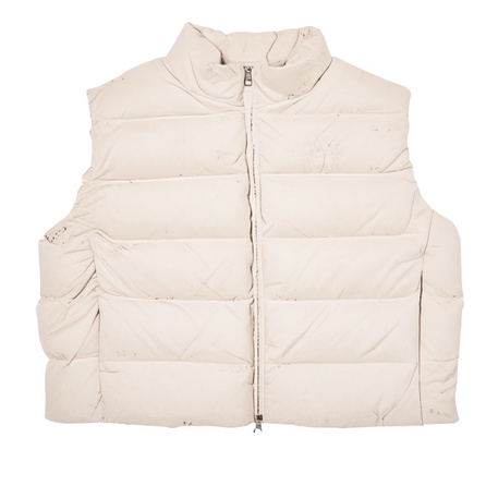 MLB MONOGRAM Collection New York Yankees 24FW Down Vests Unisex Ivory White