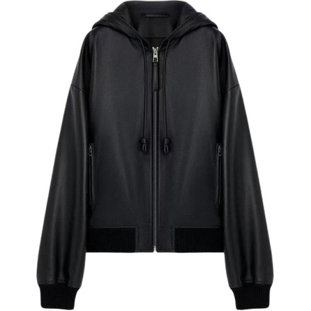 LOEWE FW25 Nappa Lambskin Leather Hooded Jacket Men's