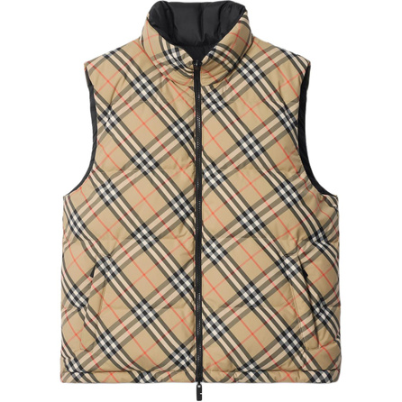 Burberry Check Reversible Vest Down Vest Men's