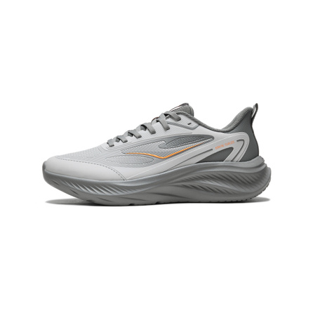 ERKE Pentium Jogging Commute Comfortable Sports Water-Repellent Leather Upper Simple Fashion Versatile Shock-Absorbing Rebound Low-Top Sprint Training Running Shoes Men's Steel Grey