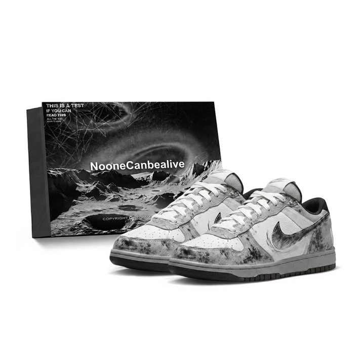 Custom SneakersNike Big Space Exploration Starry Sky Versatile Premium Classic Retro Trendy Anti-Slip Wear-Resistant Low-Top Skate Shoes Unisex Haze Gray