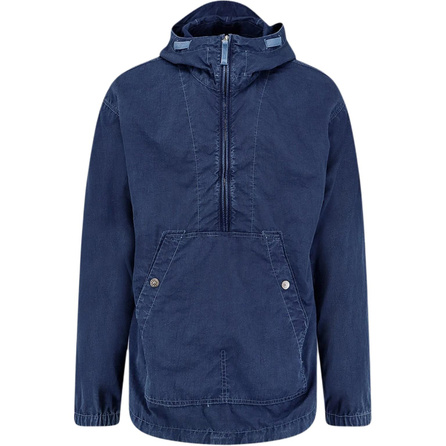 STONE ISLAND SS26 Denim Research Collection Solid Color Hooded Half-Zip Long Sleeve Jacket Men's