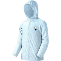 HIPANDA Cool Feeling Outdoor Breathable Hooded Jacket Sun Protection Clothing Unisex Светло-синий
