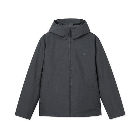 LACOSTE FW25 Solid Color Logo Hooded Padded Jacket Men's